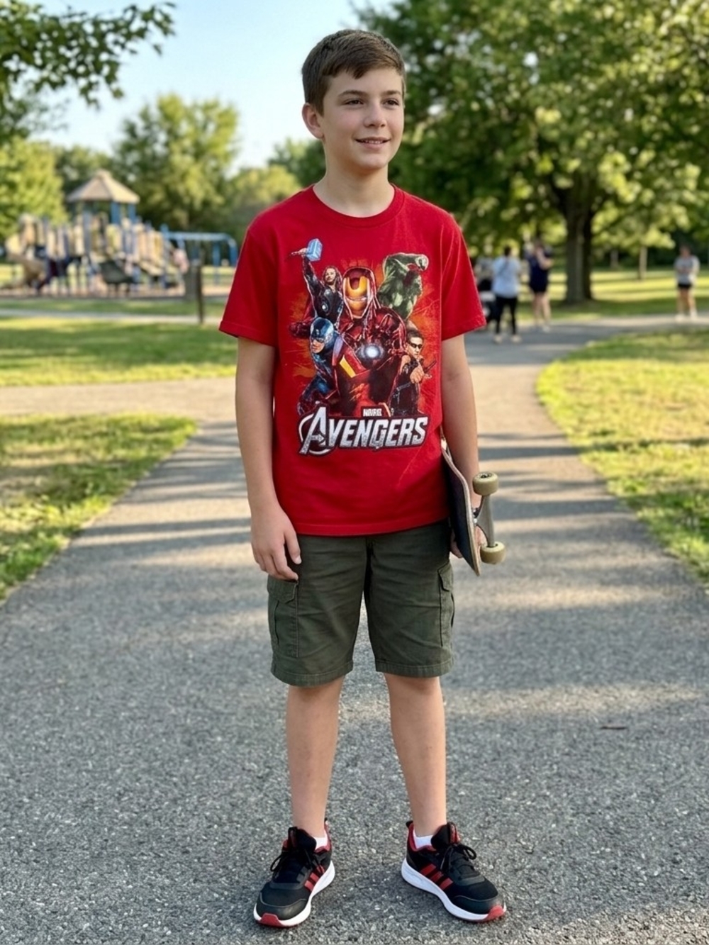 Youth Vintage Marvel Avengers Red Graphic Tee Size XL